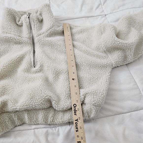 LPA x Revolve Quinn Pullover Jacket XXS Ivory Sherpa Quarter Zip Cozy - Picture 9 of 10